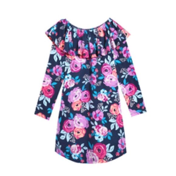 FabKids Girl’s floral long sleeve ruffle dress |  size 12 - Picture 1 of 6